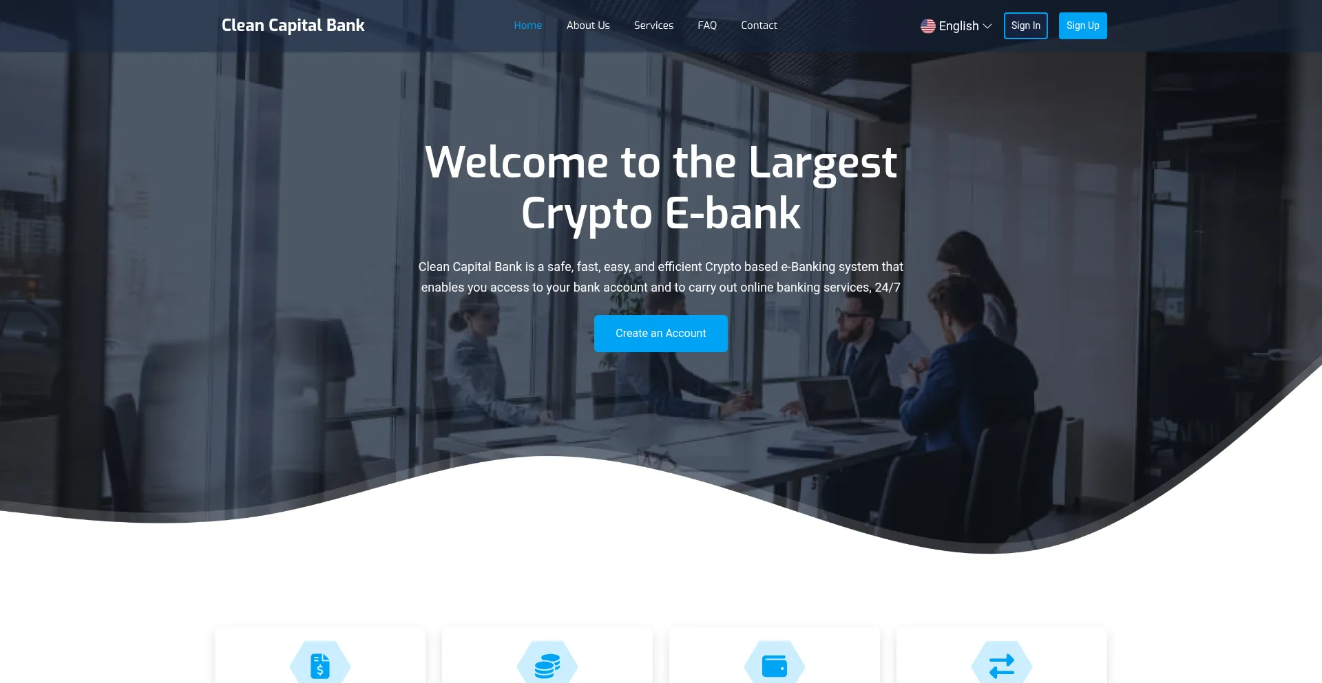 Website screenshot of Cleancapitalbank.com