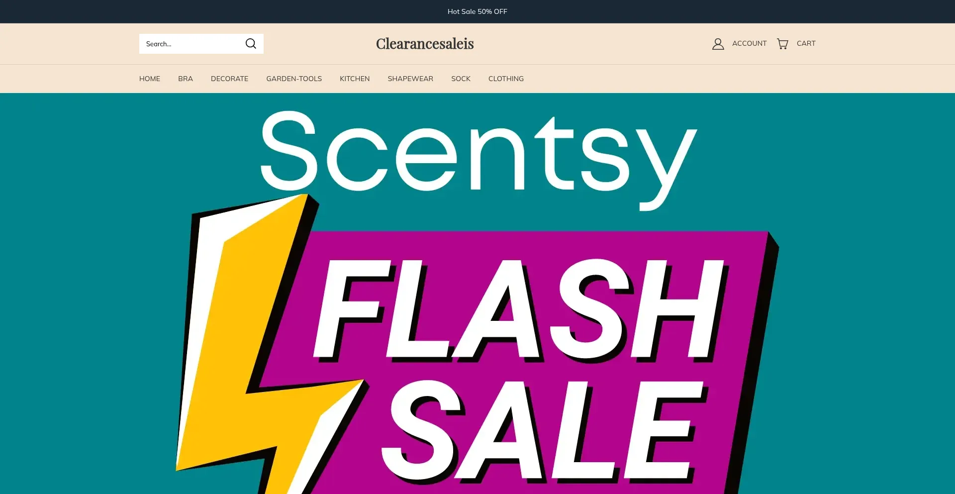 Website screenshot of Clearancesaleis.com