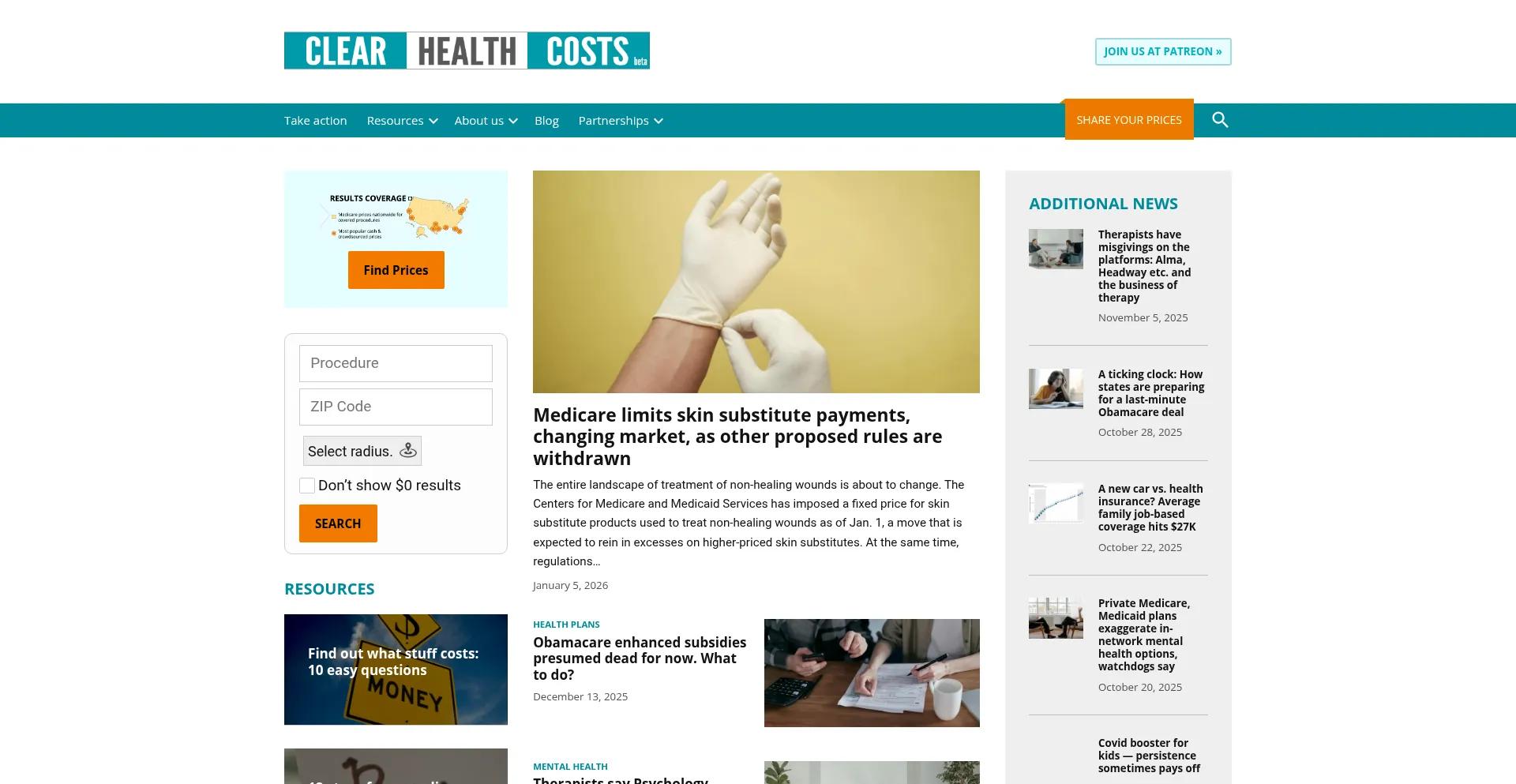 Clearhealthcosts.com