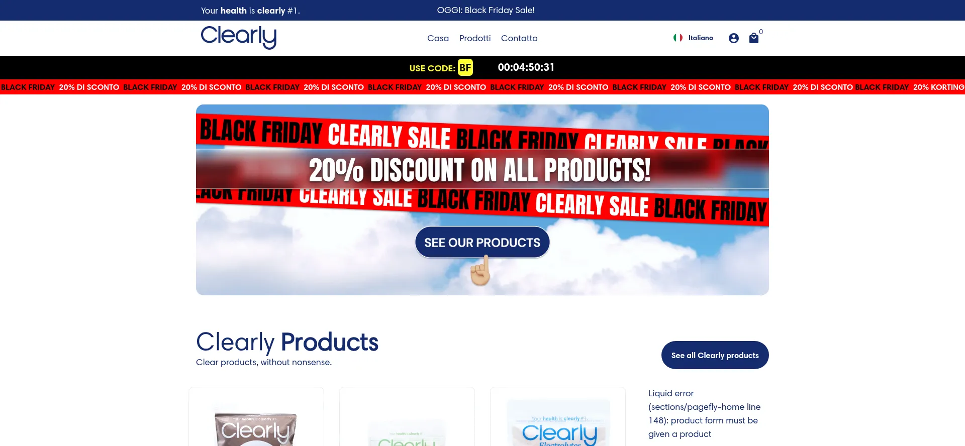 Website screenshot of Clearly.it