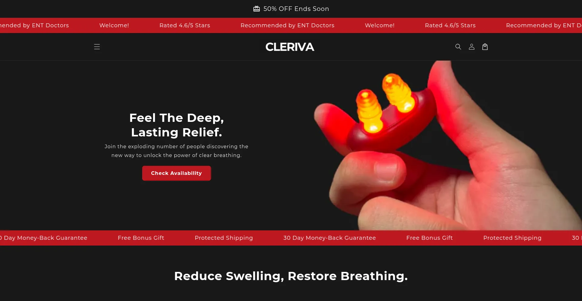 Website screenshot of Cleriva.com