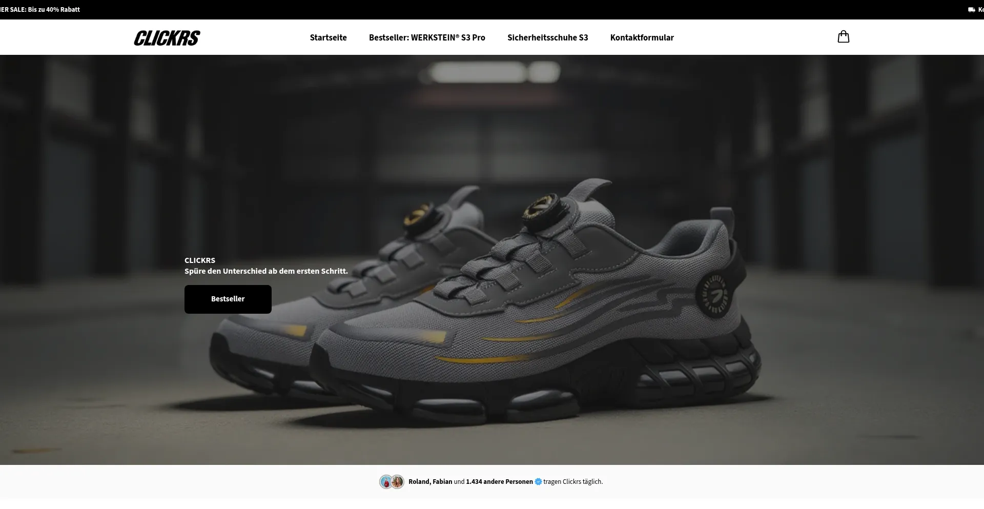 Website screenshot of Clickrs.de