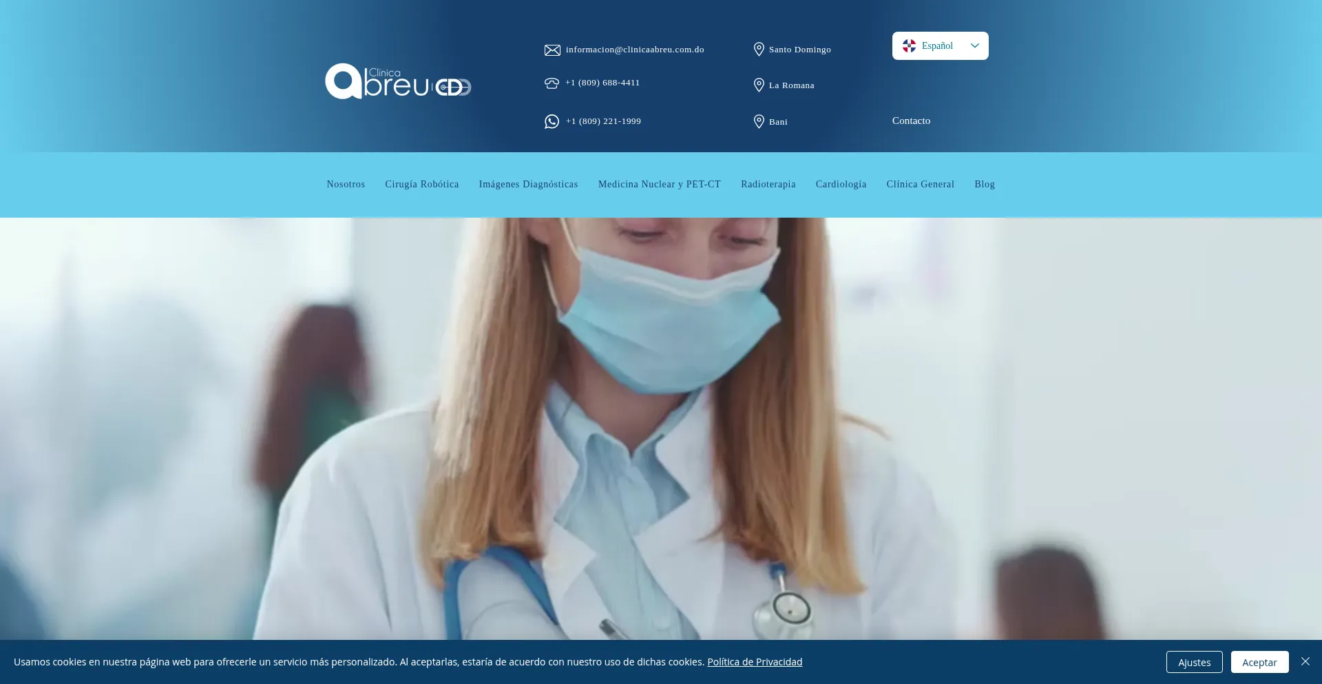Website screenshot of Clinicaabreu.com.do