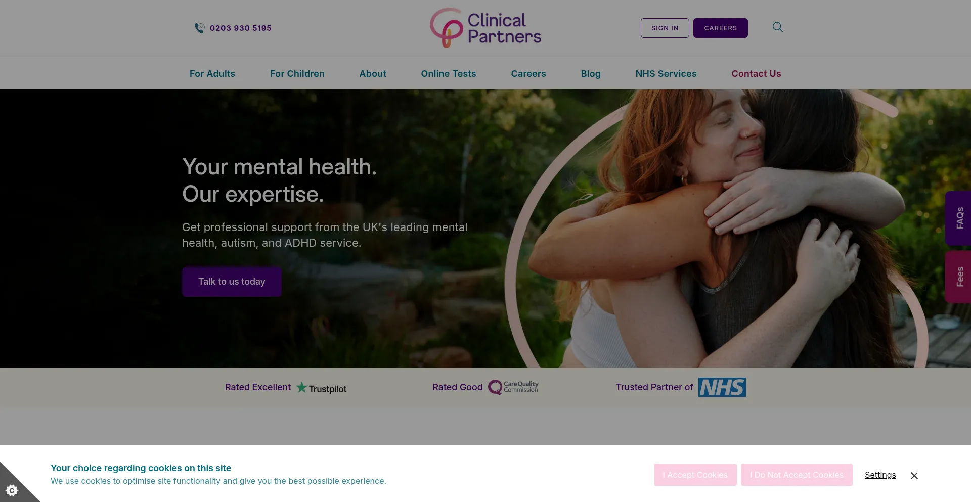 Clinical-partners.co.uk Screenshot