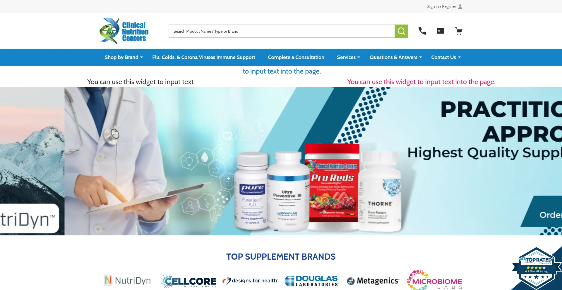 Clinicalnutritioncenters.com Screenshot