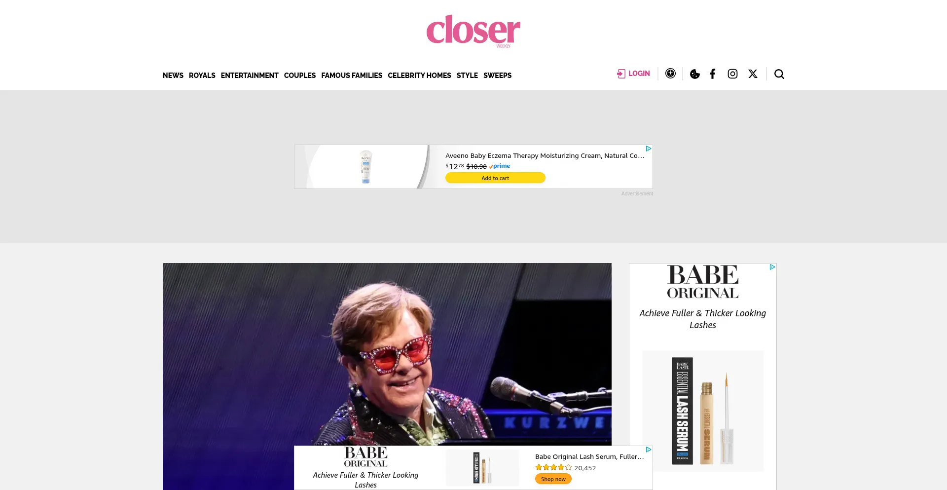 Website screenshot of Closerweekly.com