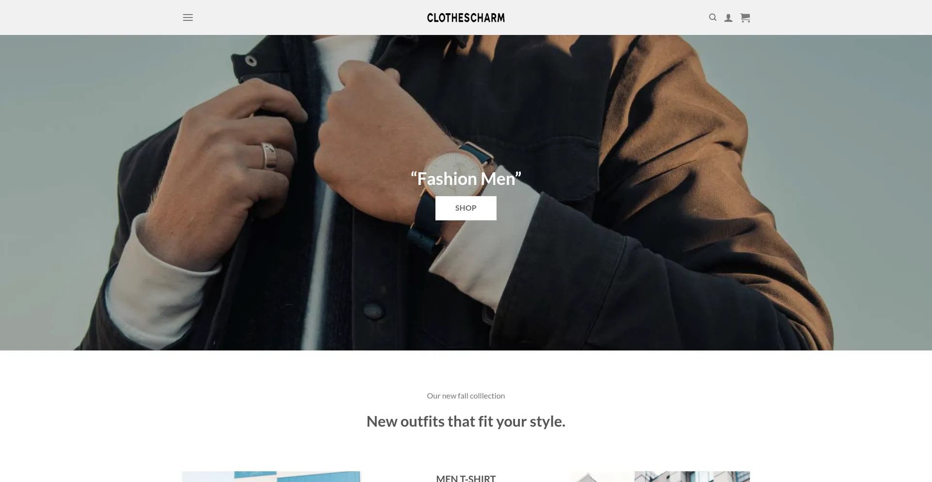 Website screenshot of Clothescharm.com