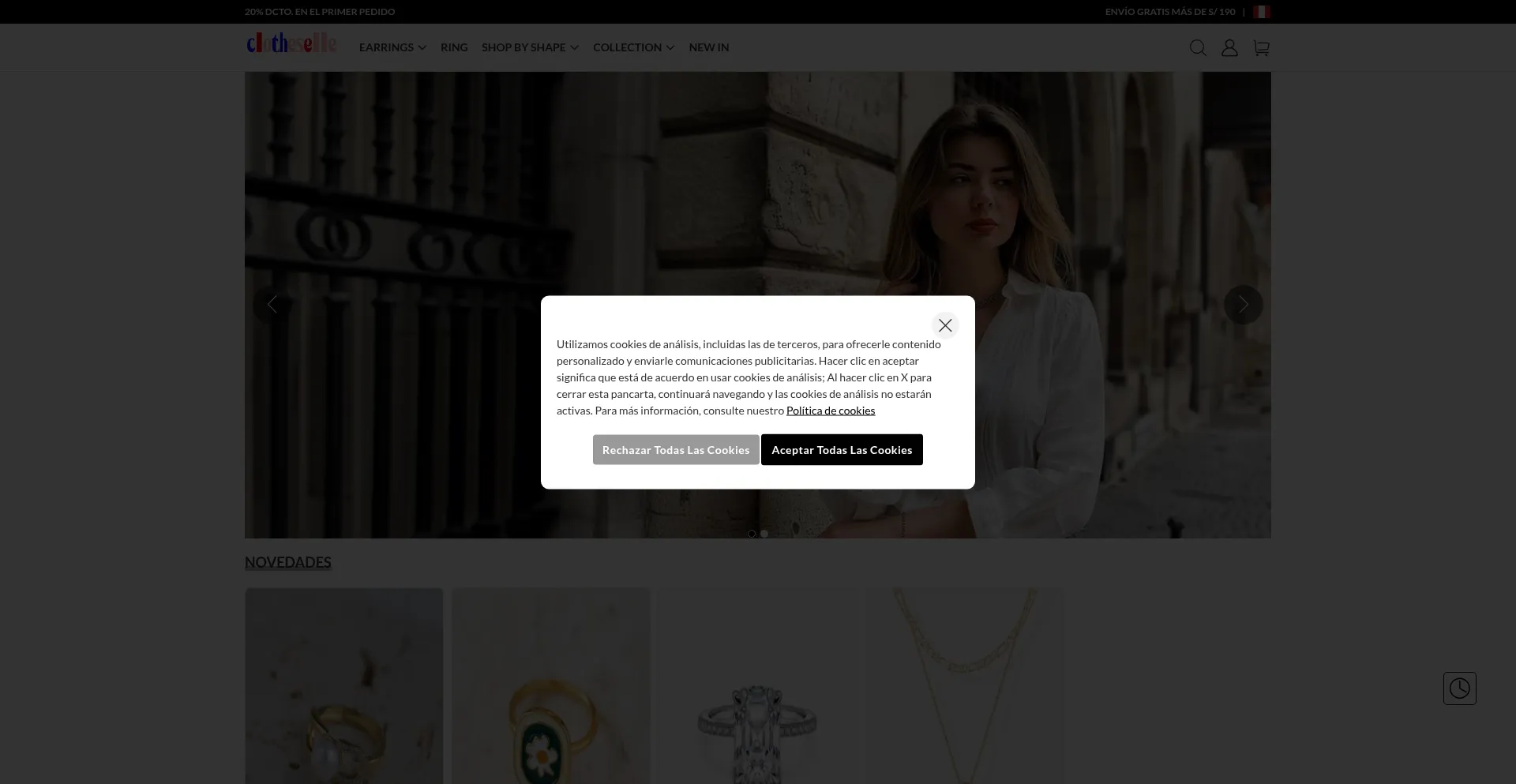 Website screenshot of Clotheselle.shop