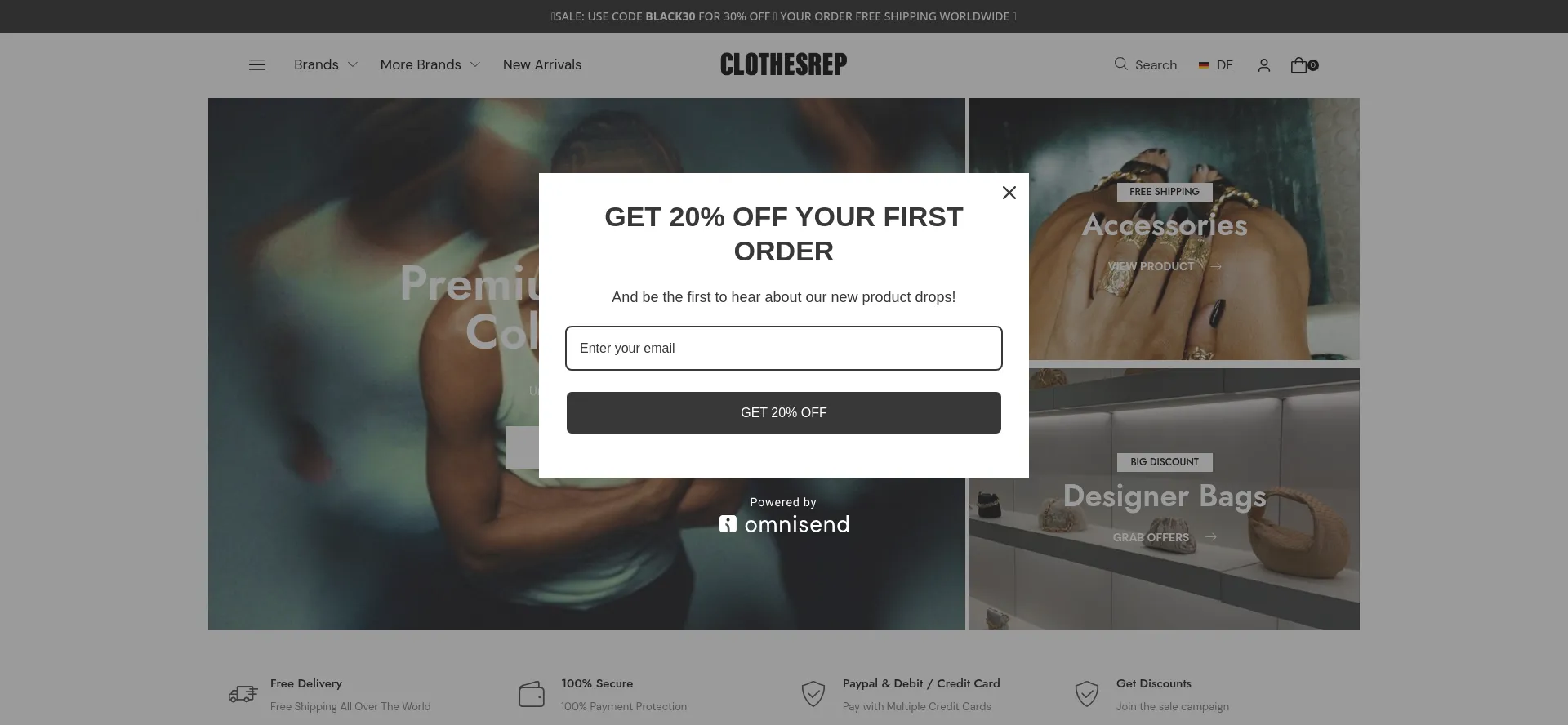 Website screenshot of Clothesrep.com