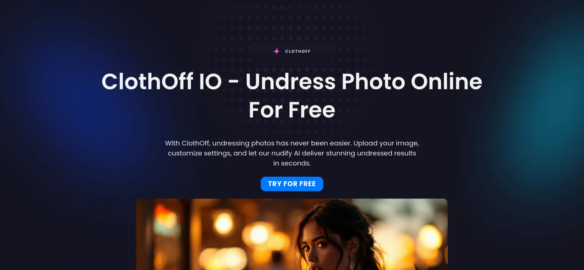 Website screenshot of Clothoff.info