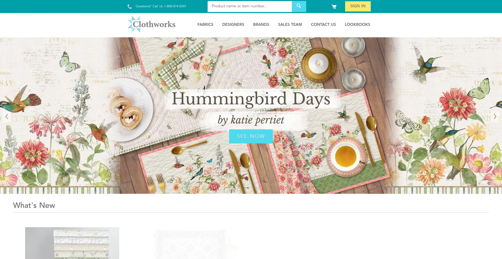 Website screenshot of Clothworks.com