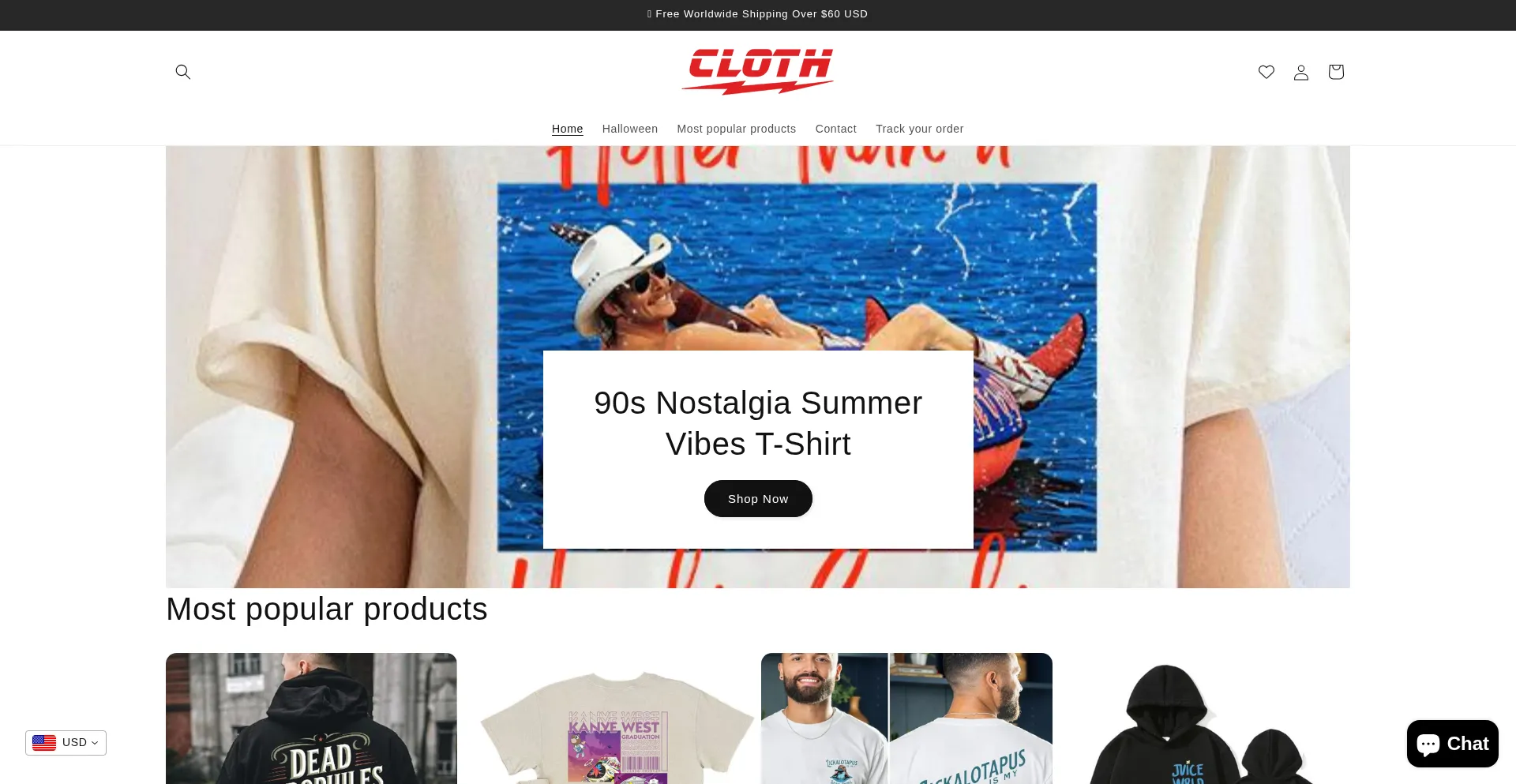 Website screenshot of Clothzz.com