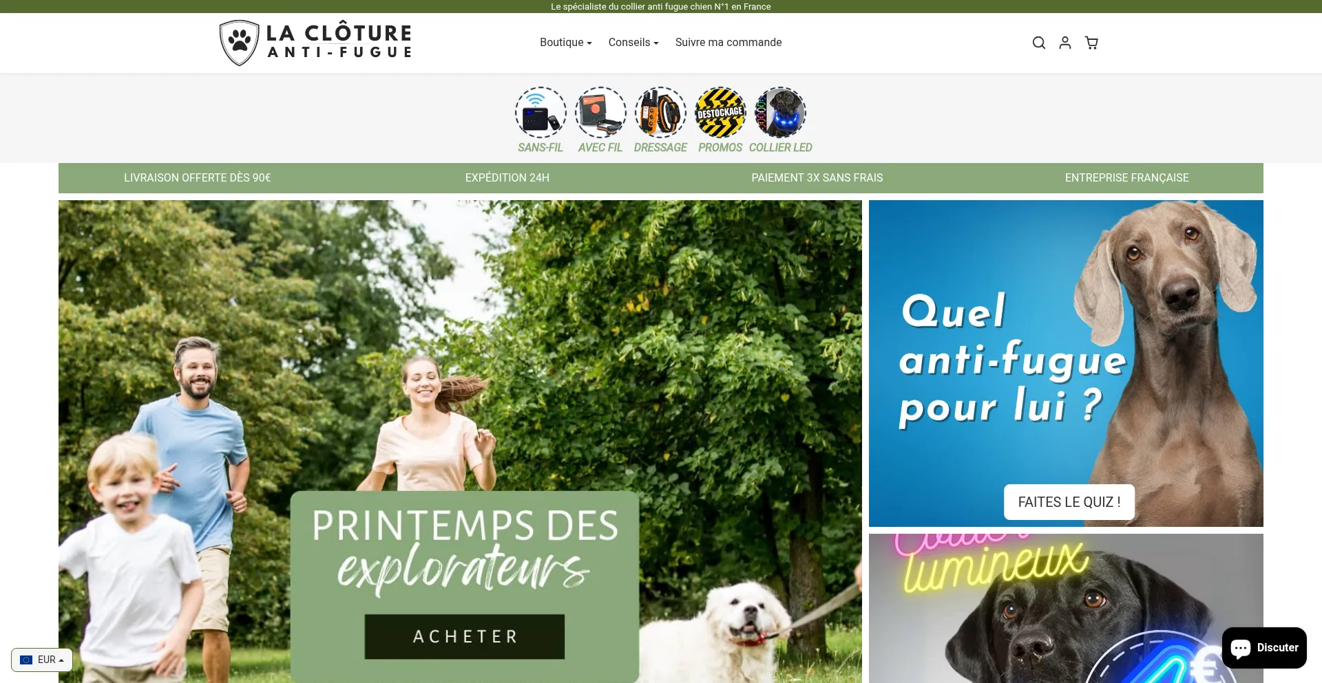 Website screenshot of Clotureantifugue.com
