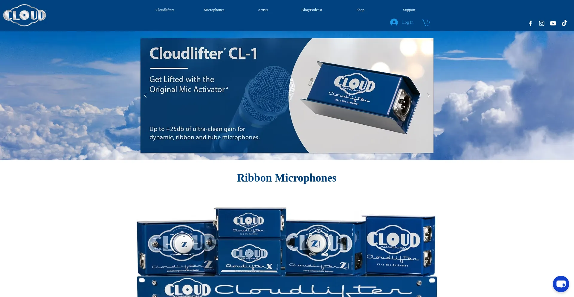 Website screenshot of Cloudmicrophones.com