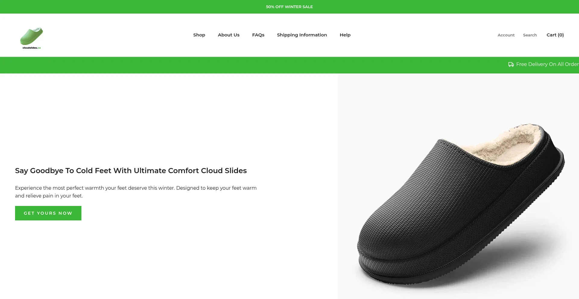 Website screenshot of Cloudslides.co