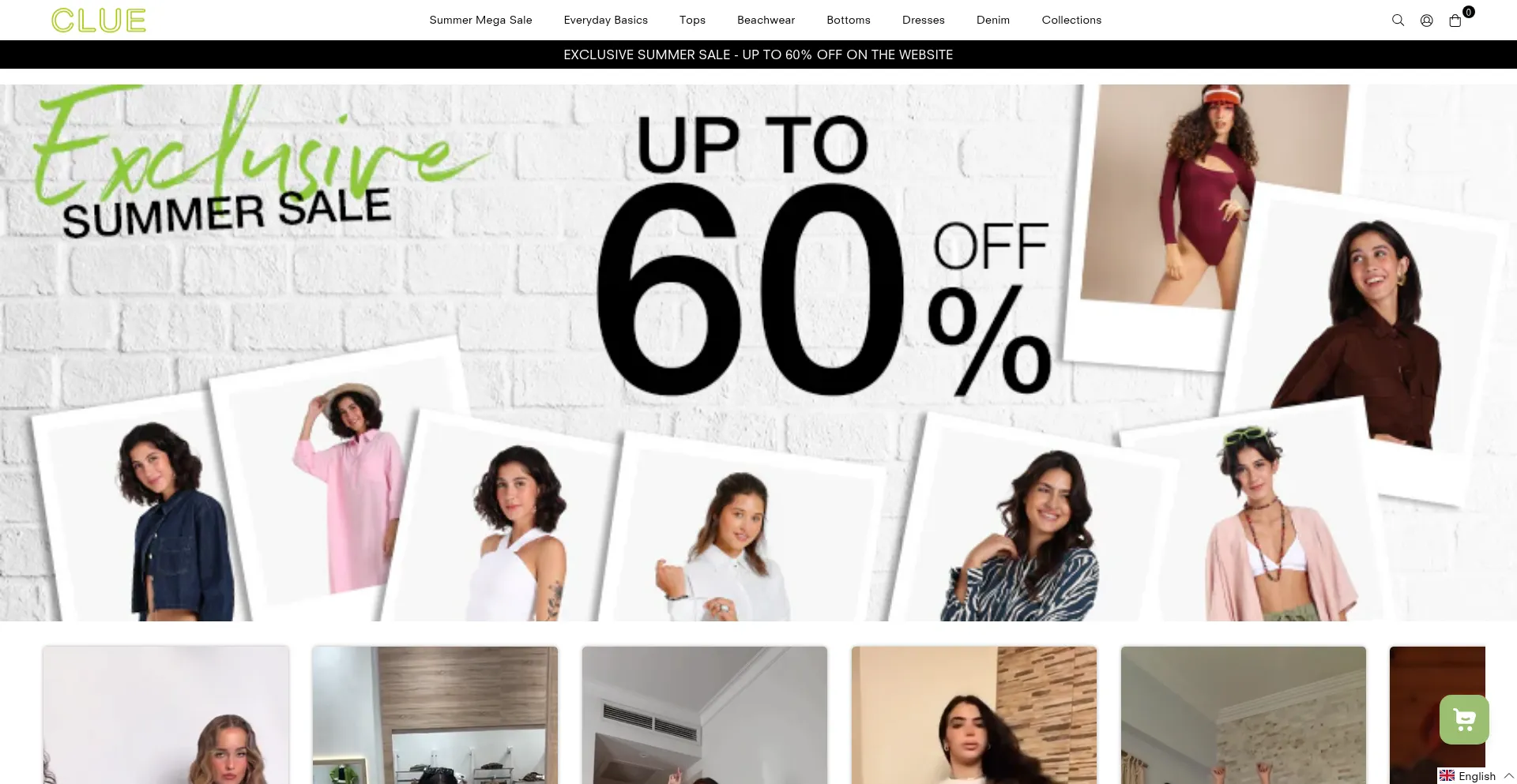 Website screenshot of Cluewear.com