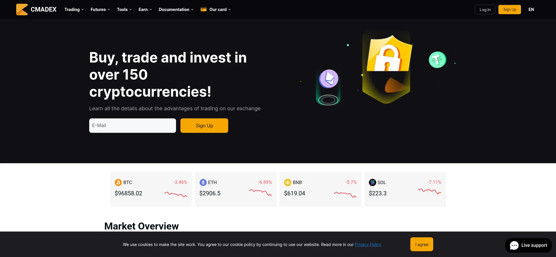 Website screenshot of Cmadex.com