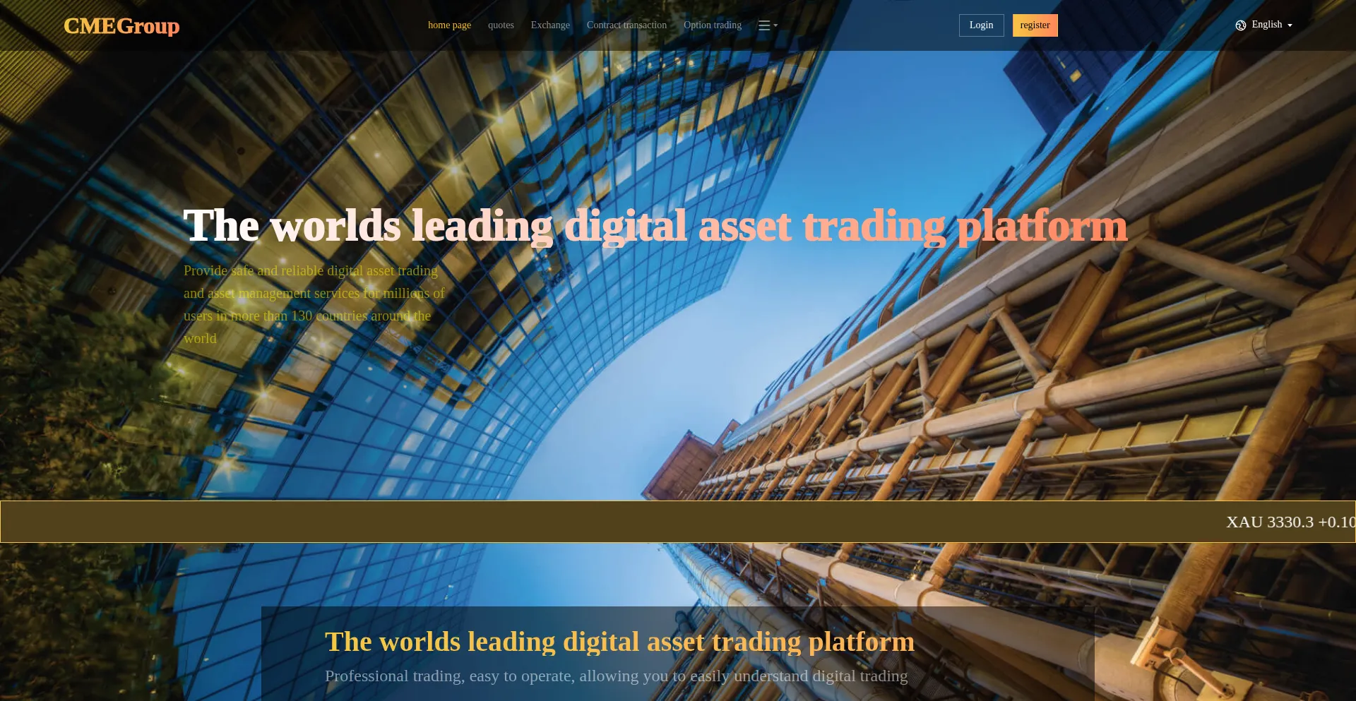 Website screenshot of Cmegroub.com