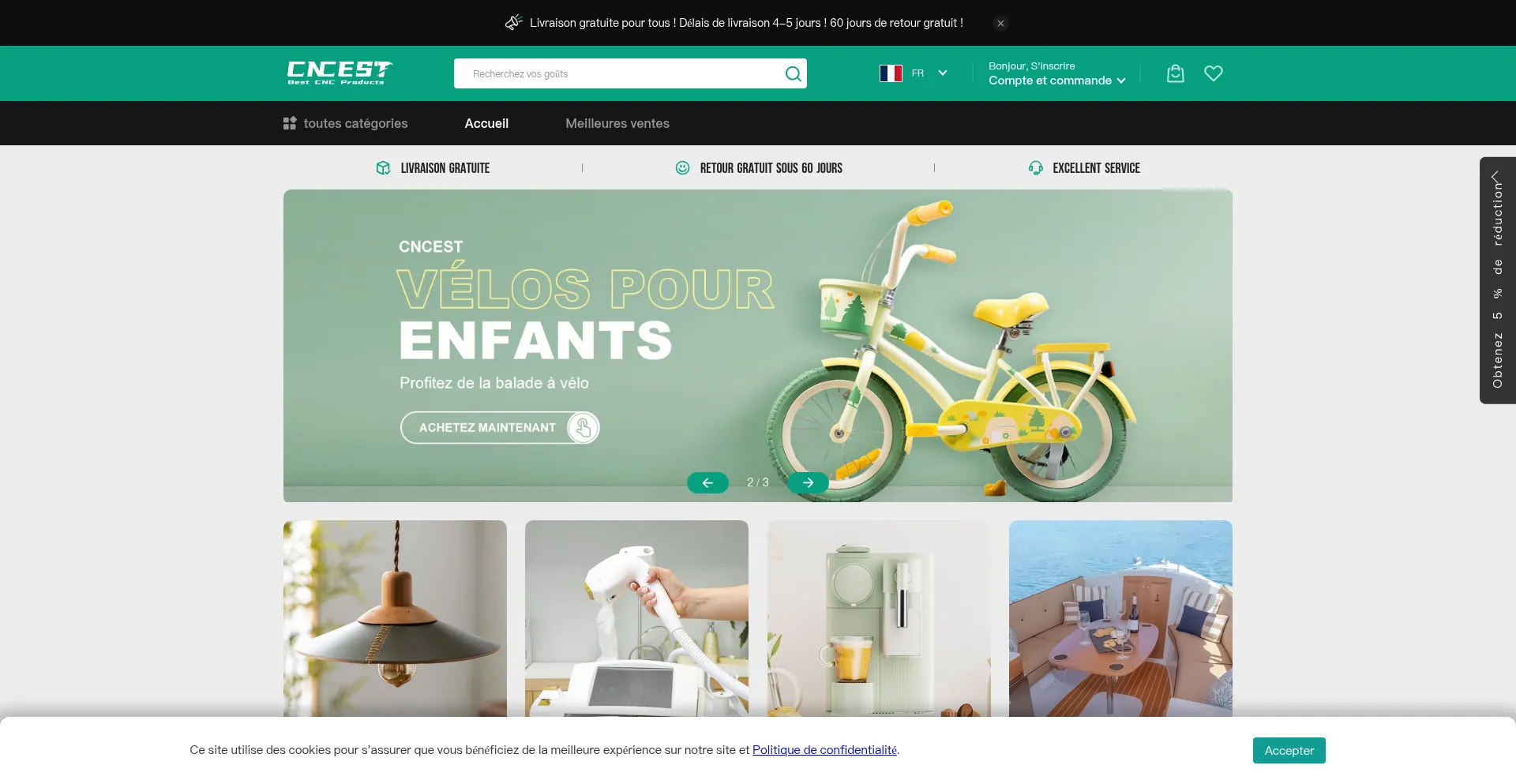 Website screenshot of Cncest.fr