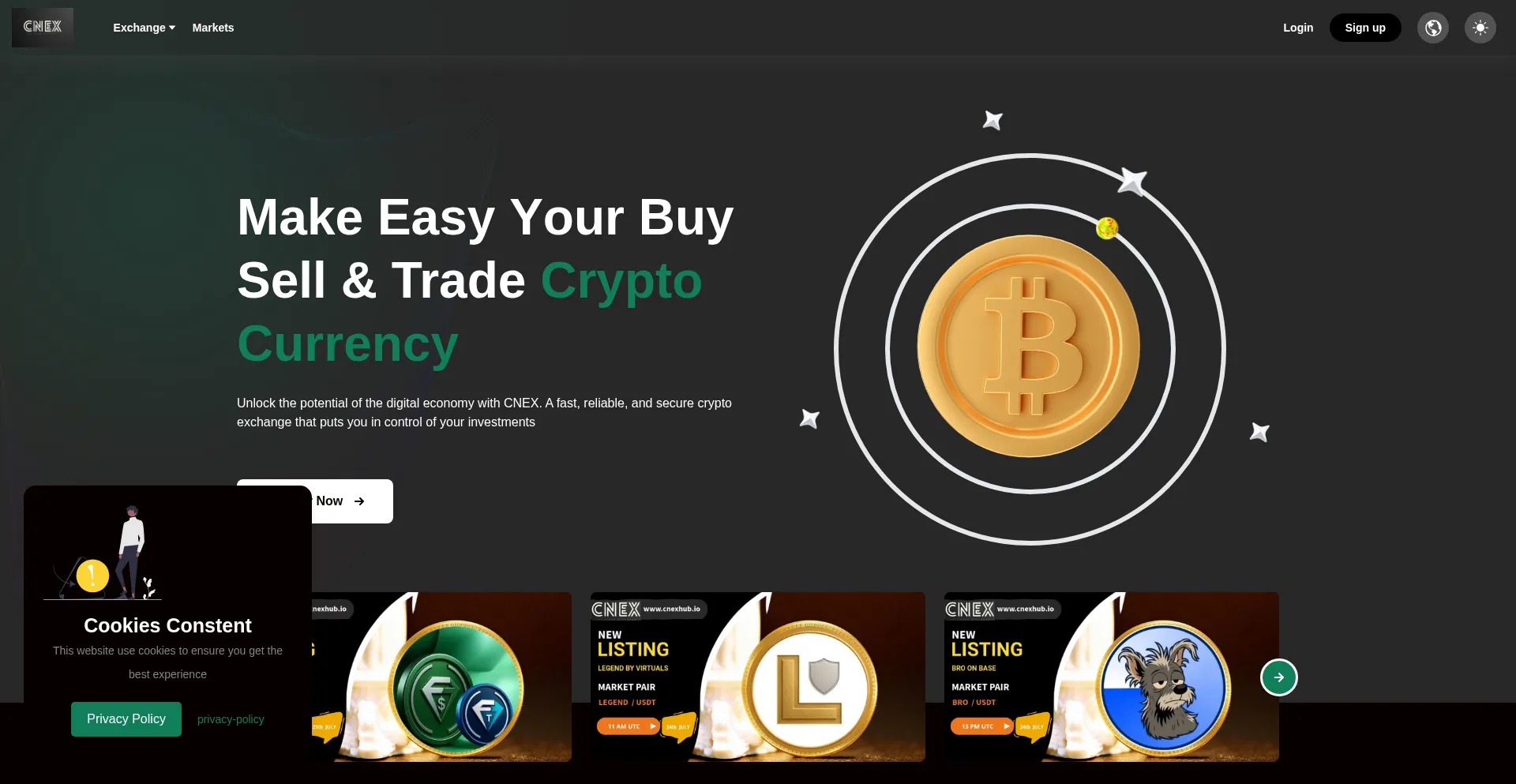 Website screenshot of Cnexhub.io