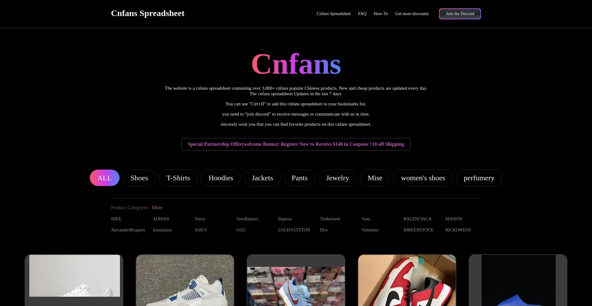 Website screenshot of Cnfanssheet.com