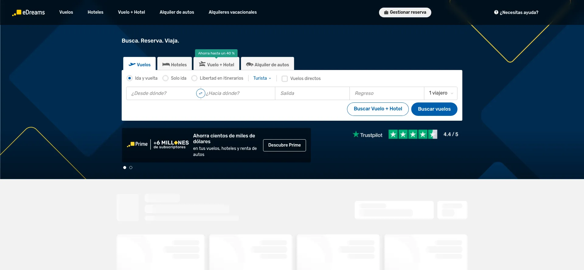 Website screenshot of Co.edreams.com