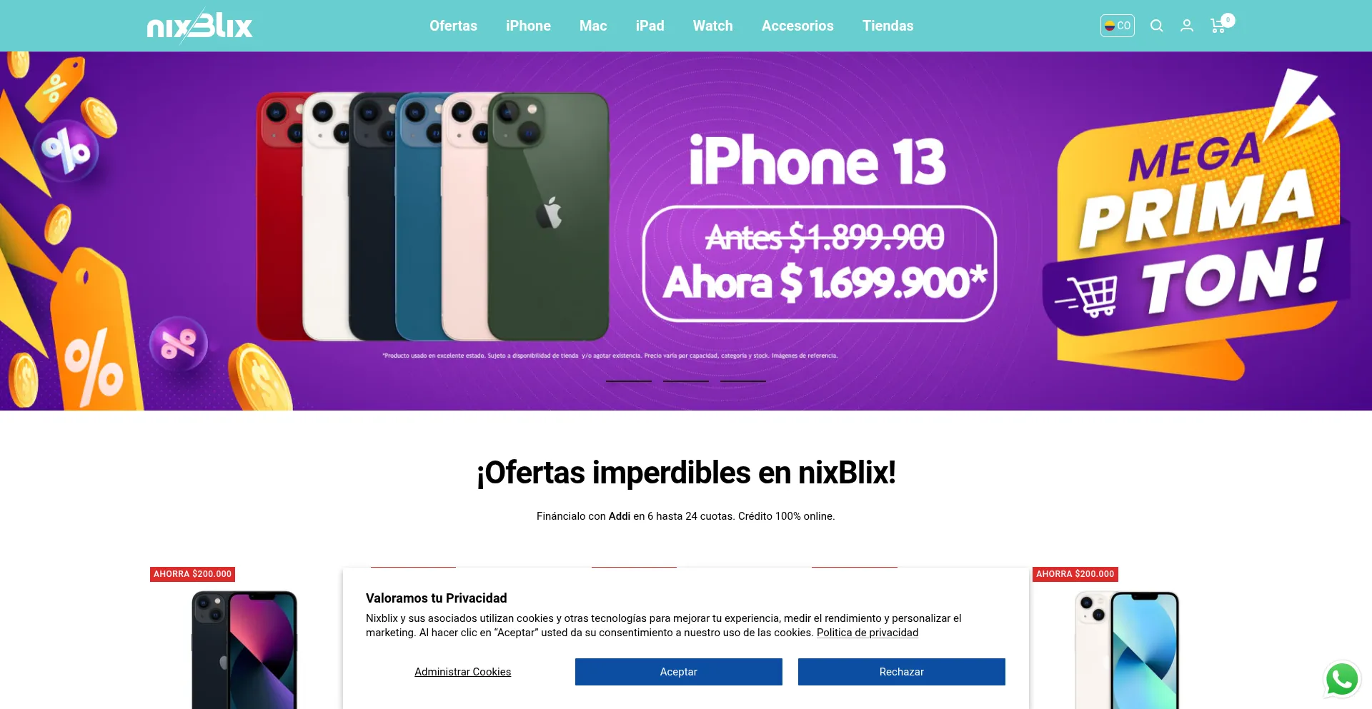 Website screenshot of Co.nixblix.com
