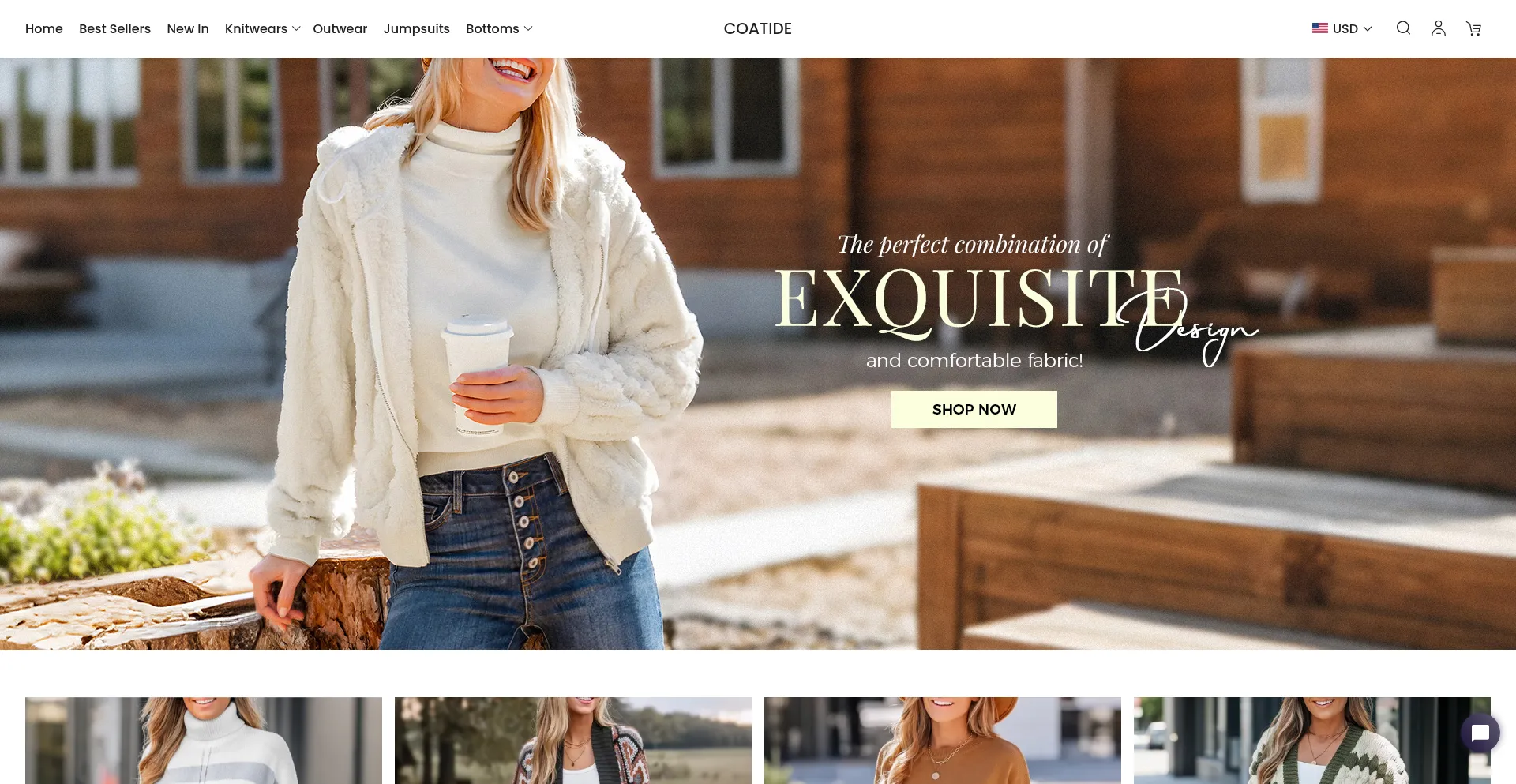 Website screenshot of Coatide.com