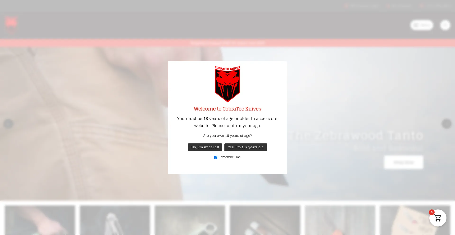 Cobratecknives.com Screenshot