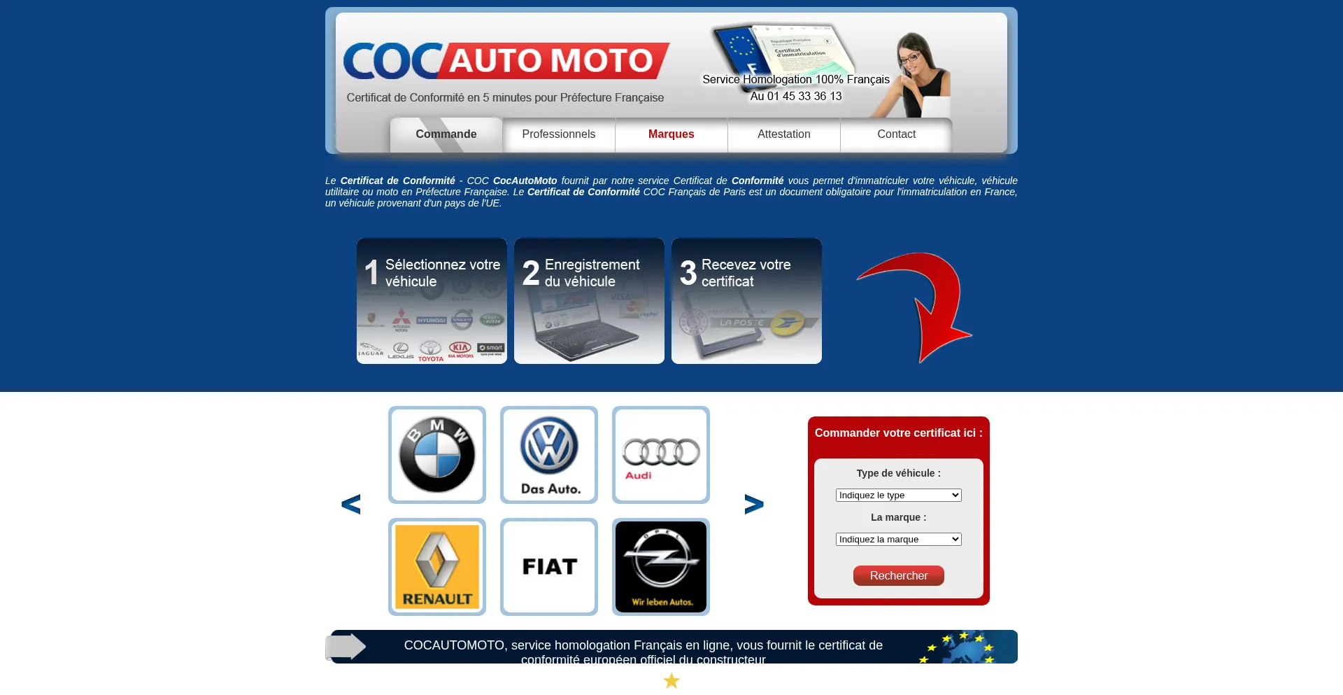 Website screenshot of Cocautomoto.com