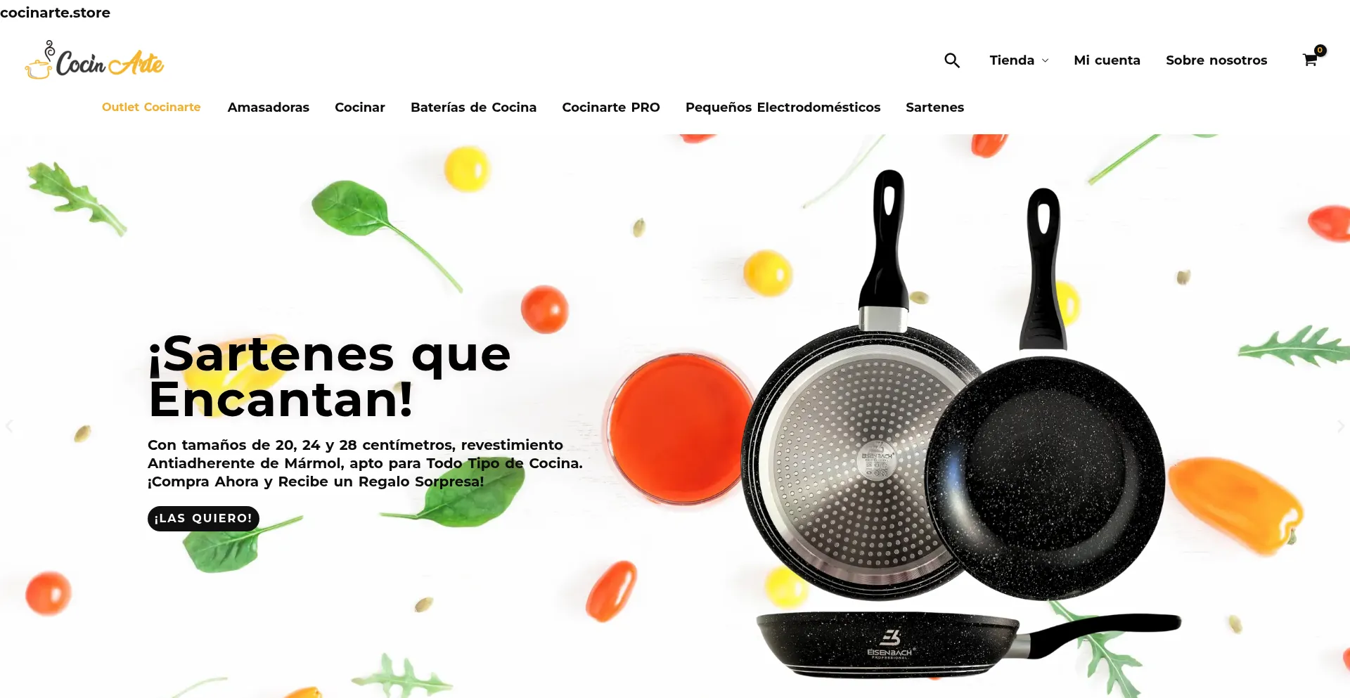 Website screenshot of Cocinarte.store