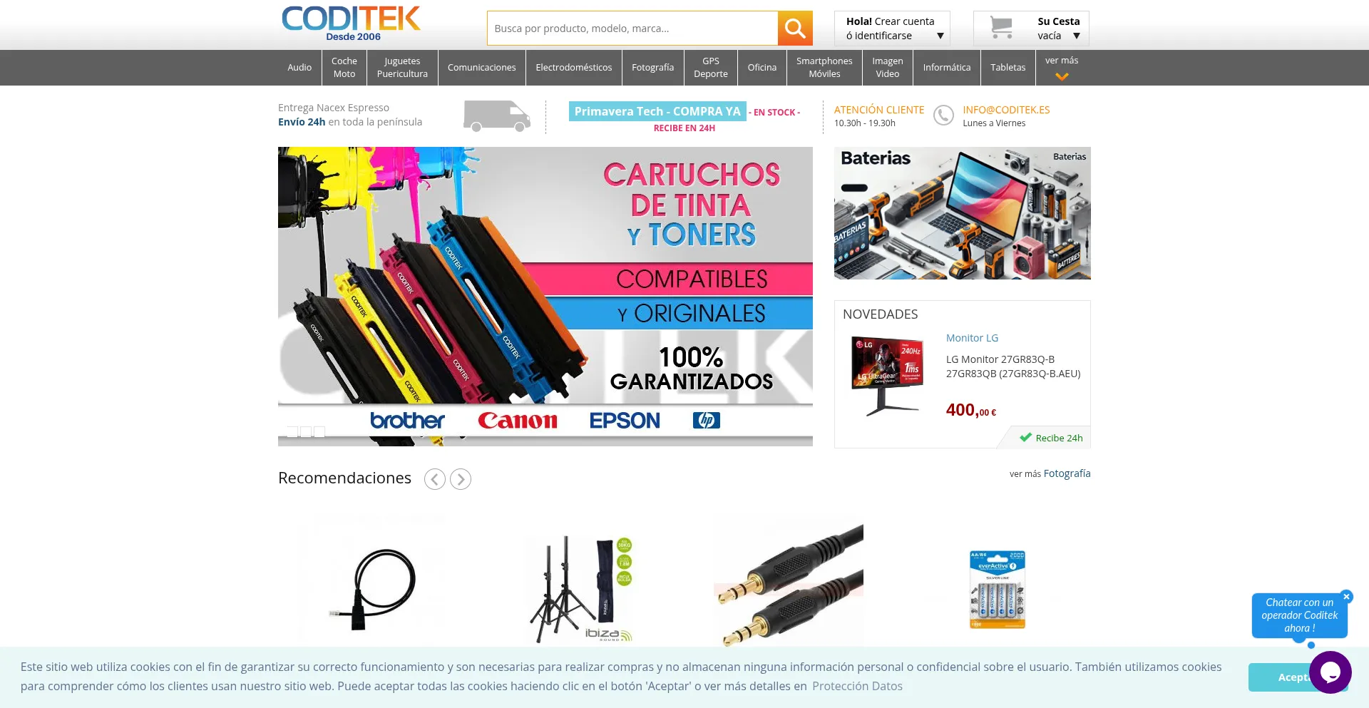 Website screenshot of Coditek.es
