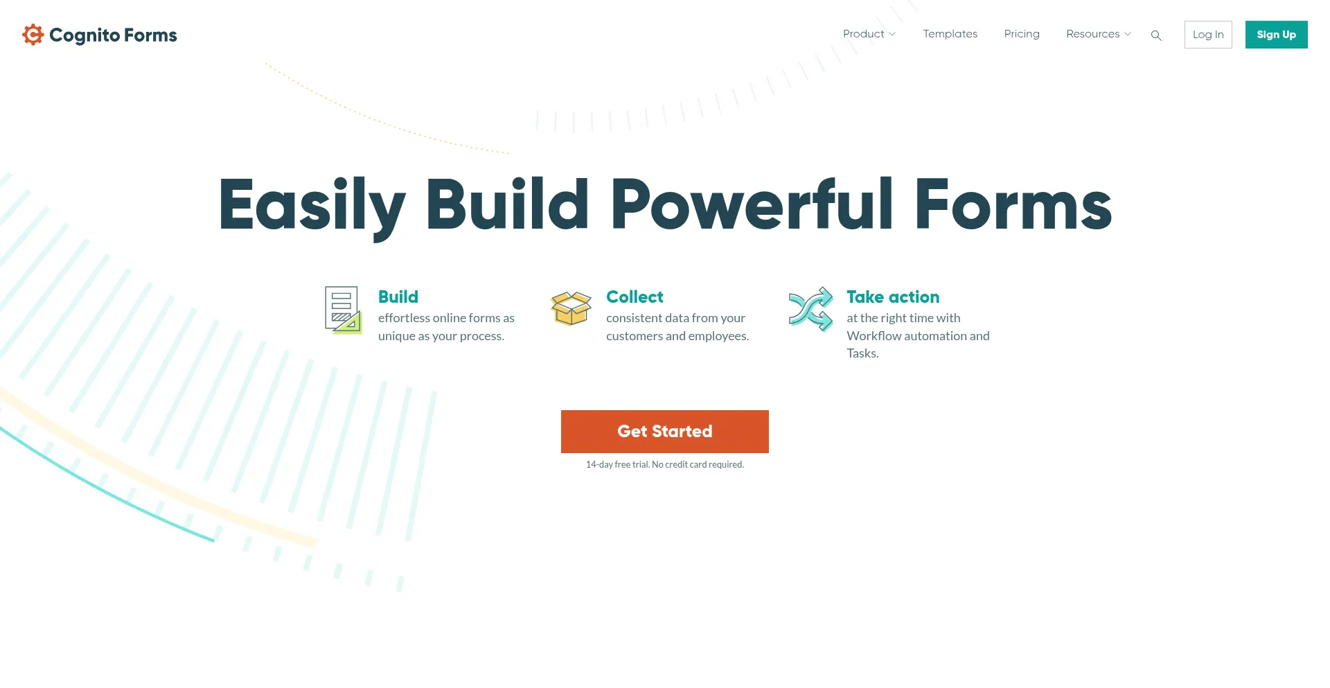 Website screenshot of Cognitoforms.com