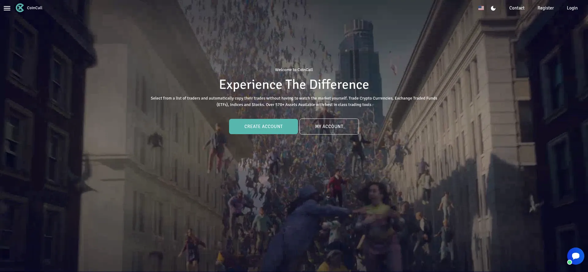 Website screenshot of Coin-call.io