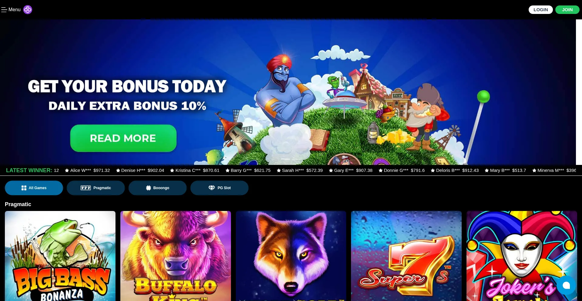 Website screenshot of Coincasinous.com