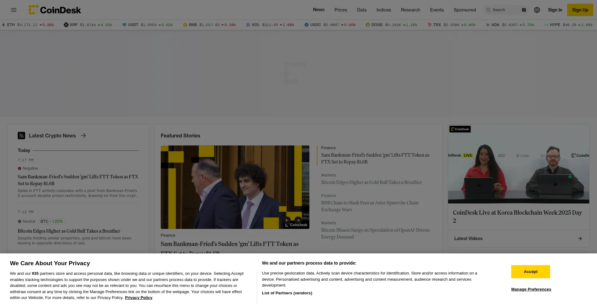 Coindesk.com Screenshot