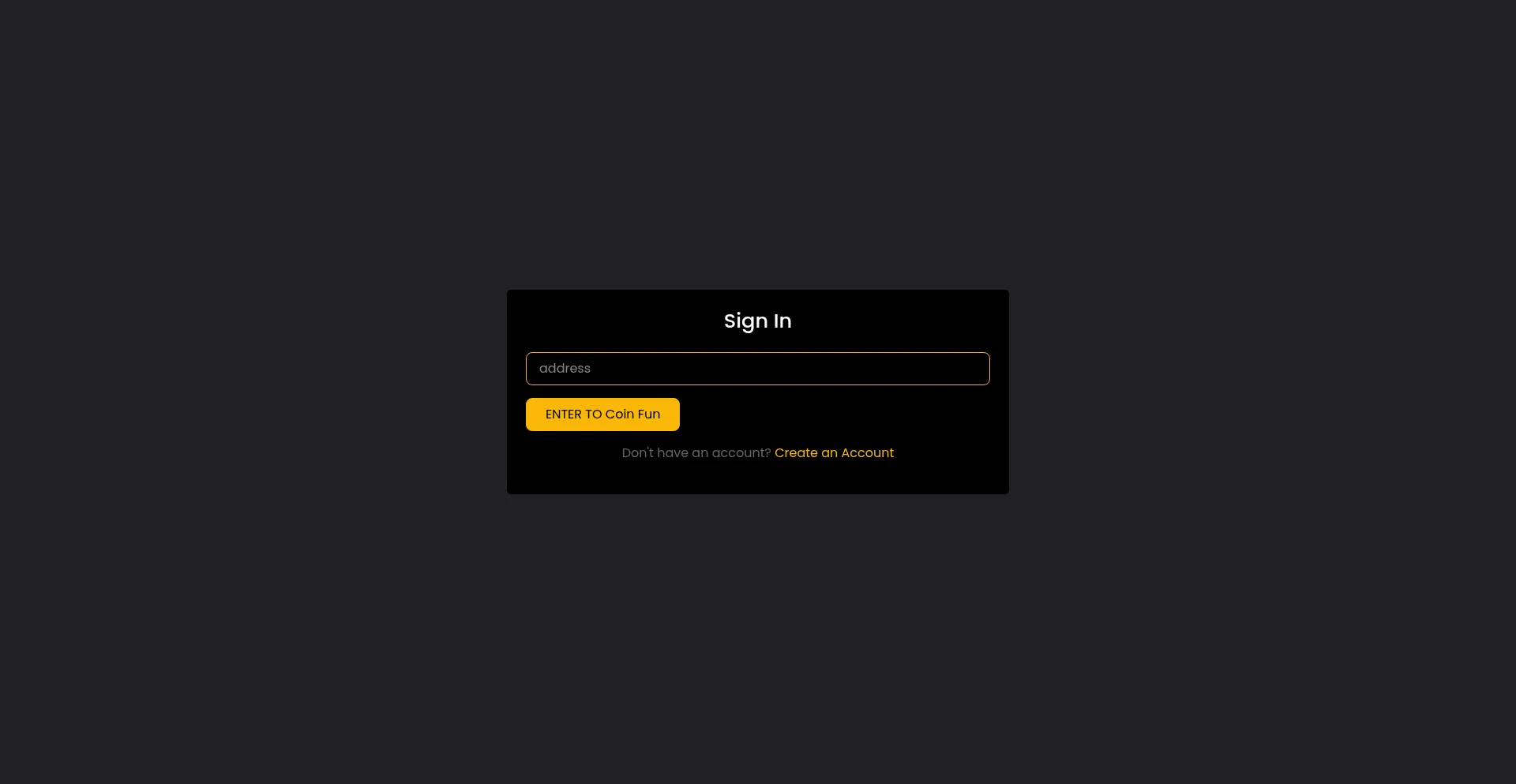 Website screenshot of Coinfun.space