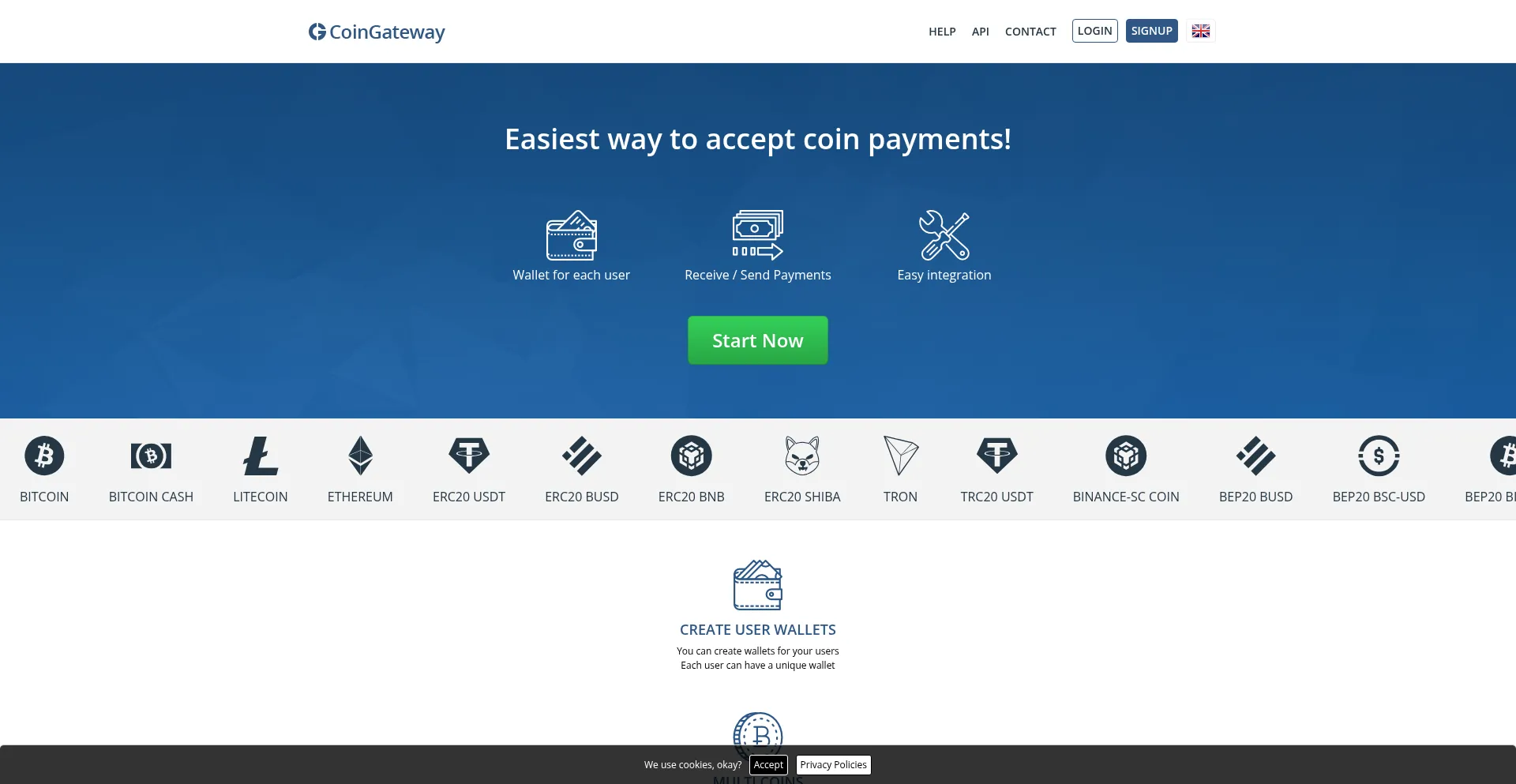 Coingateway.io Screenshot