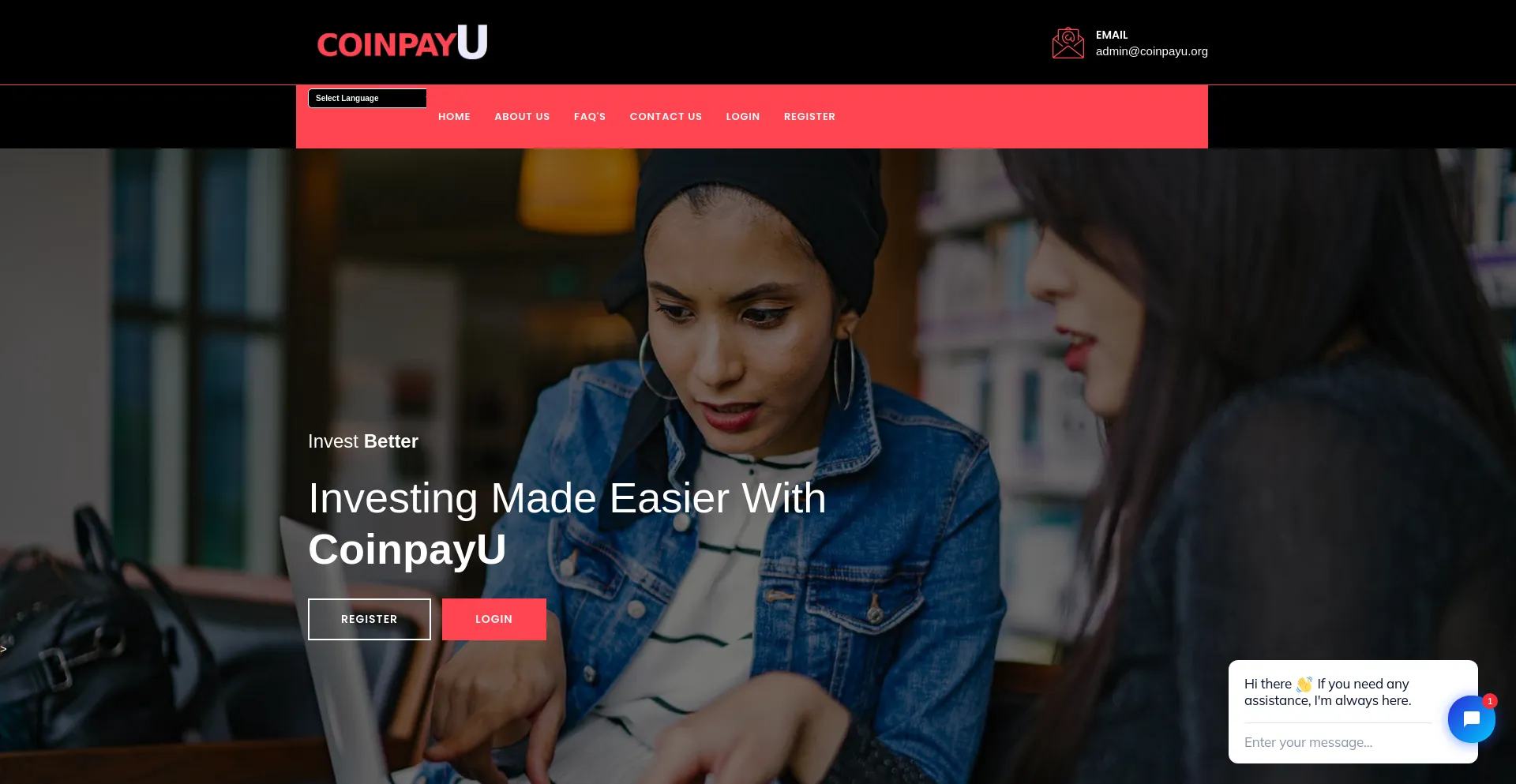 Website screenshot of Coinpayu.org