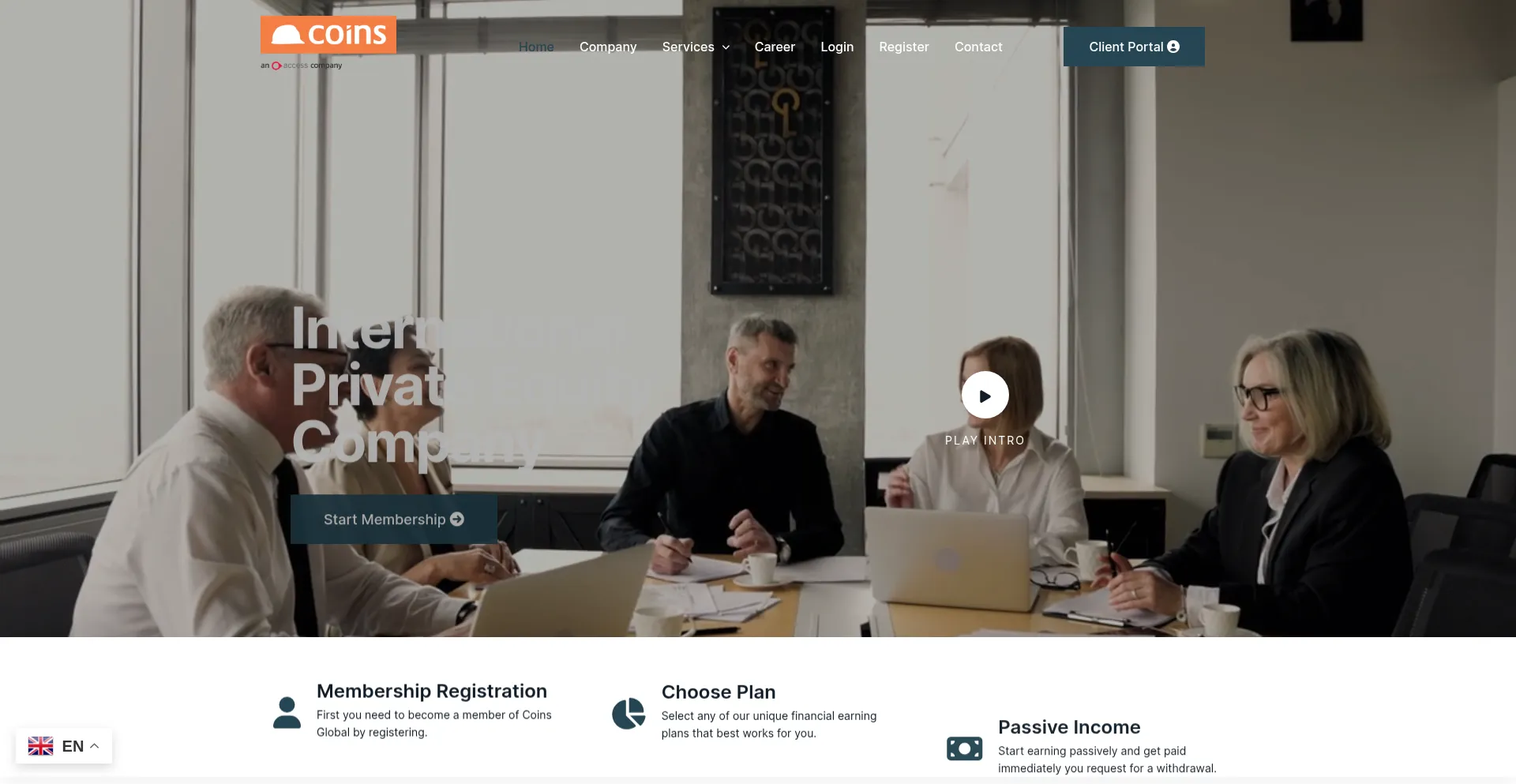 Website screenshot of Coinsglobal.ltd