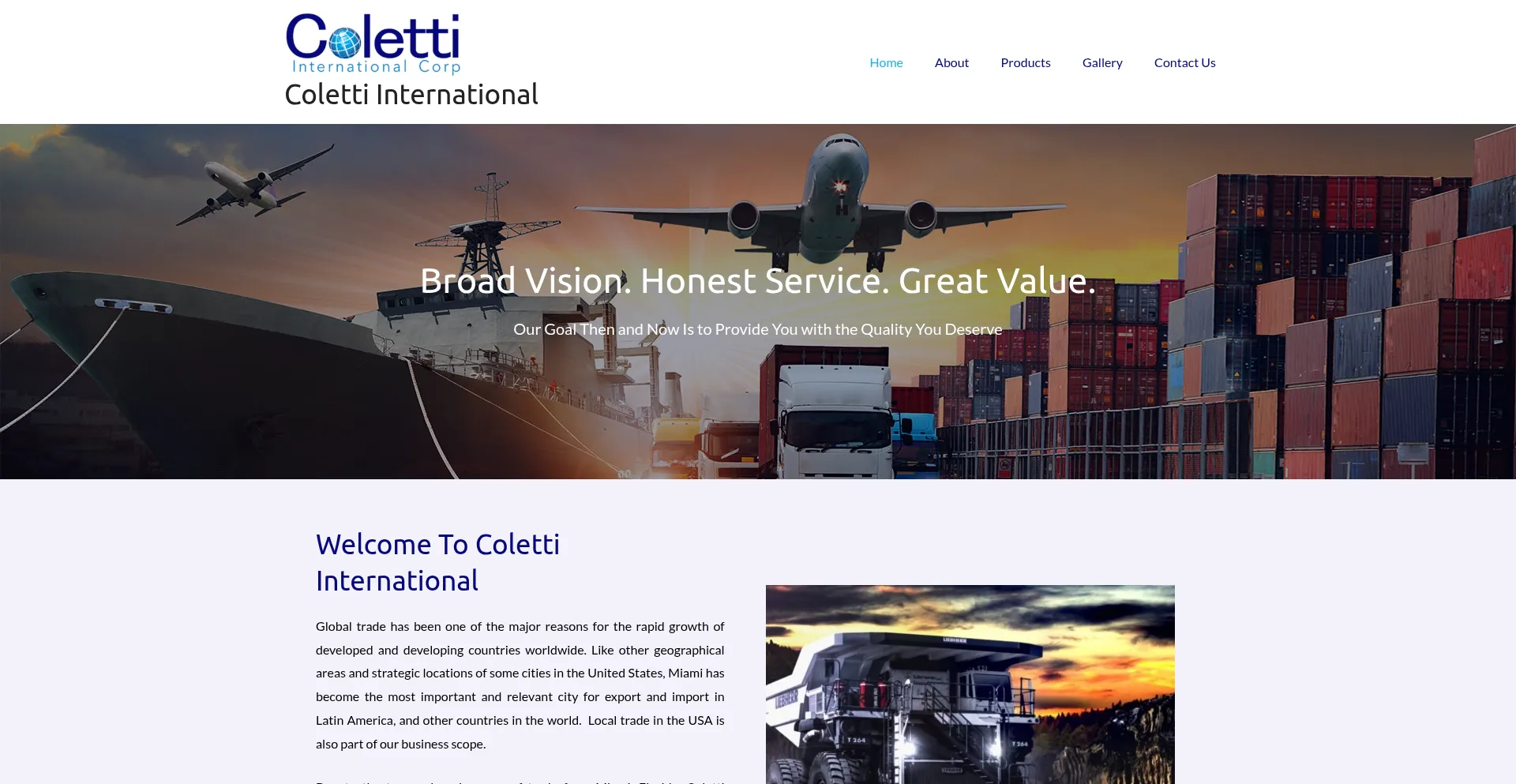 Website screenshot of Coletticorp.com