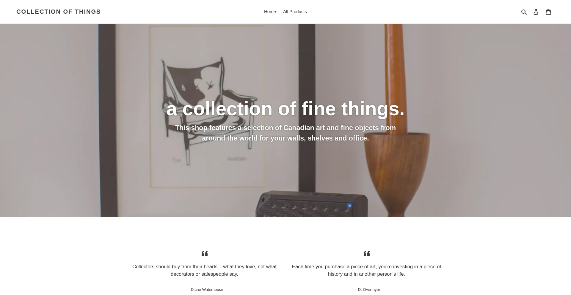 Collectionofthings.ca Screenshot