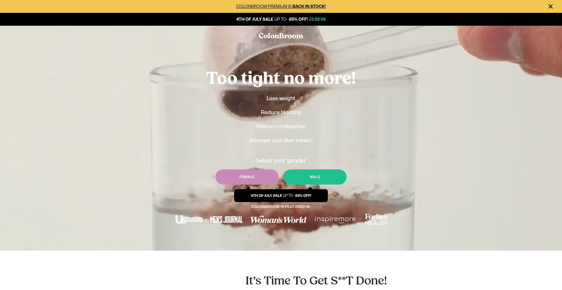 Website screenshot of Colonbroom.com