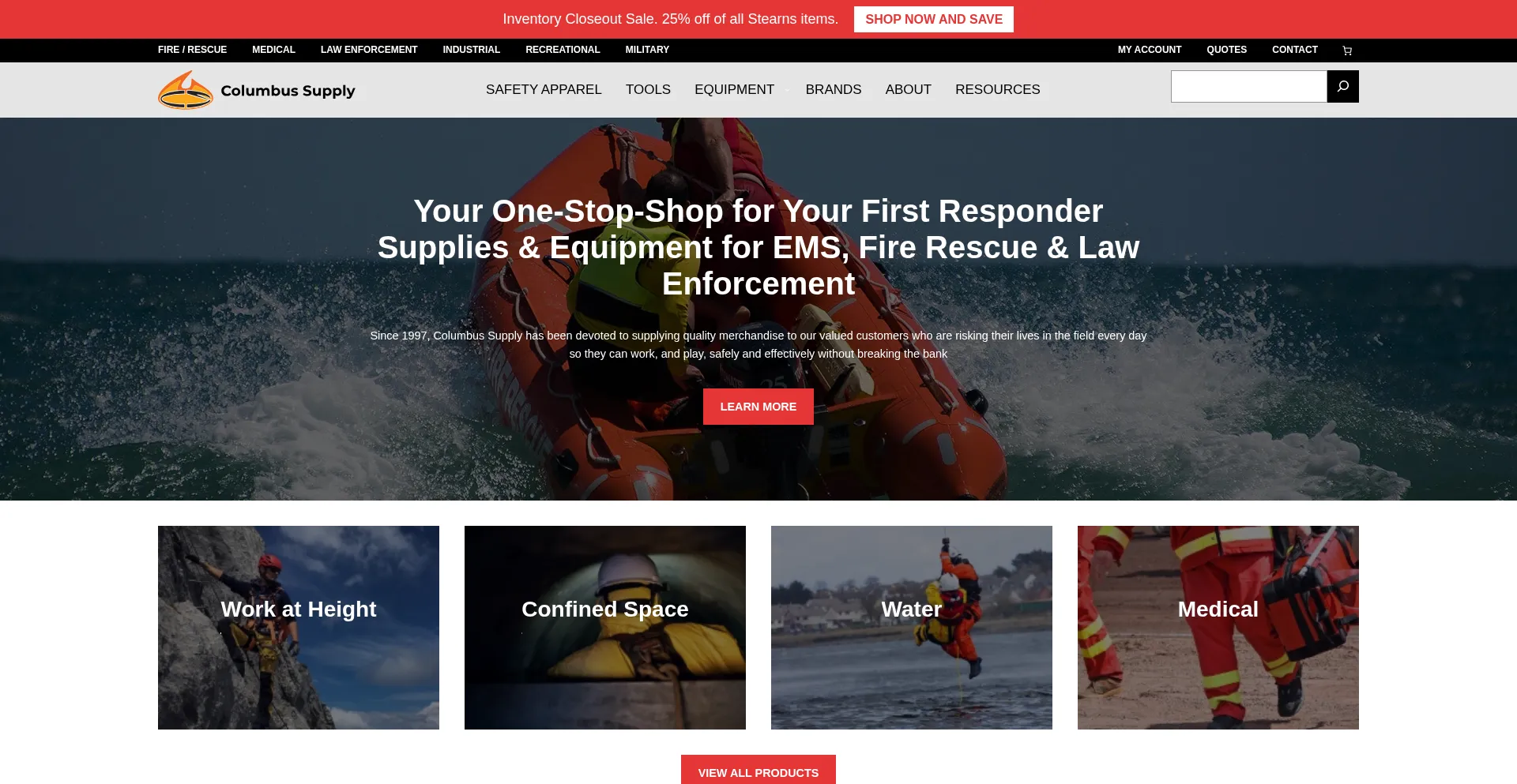 Website screenshot of Columbussupply.com