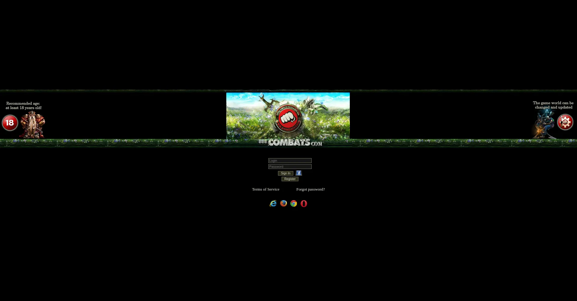 Website screenshot of Combats.com
