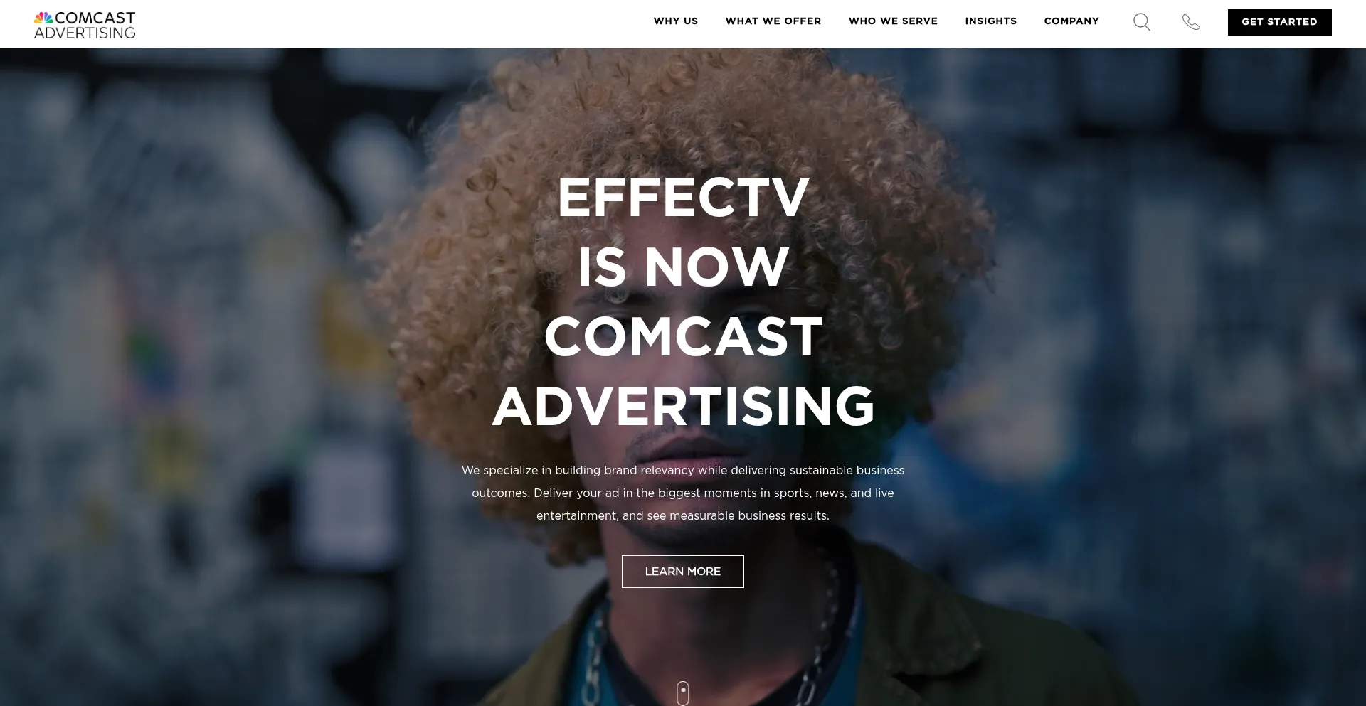 Website screenshot of Comcastadvertising.com
