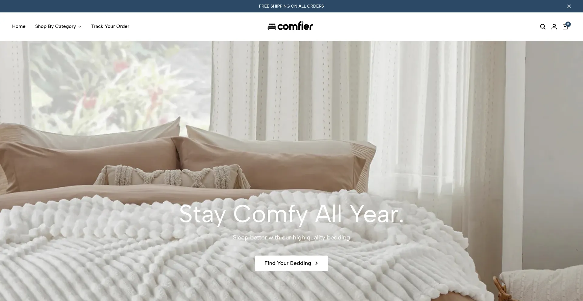 Website screenshot of Comfier.co