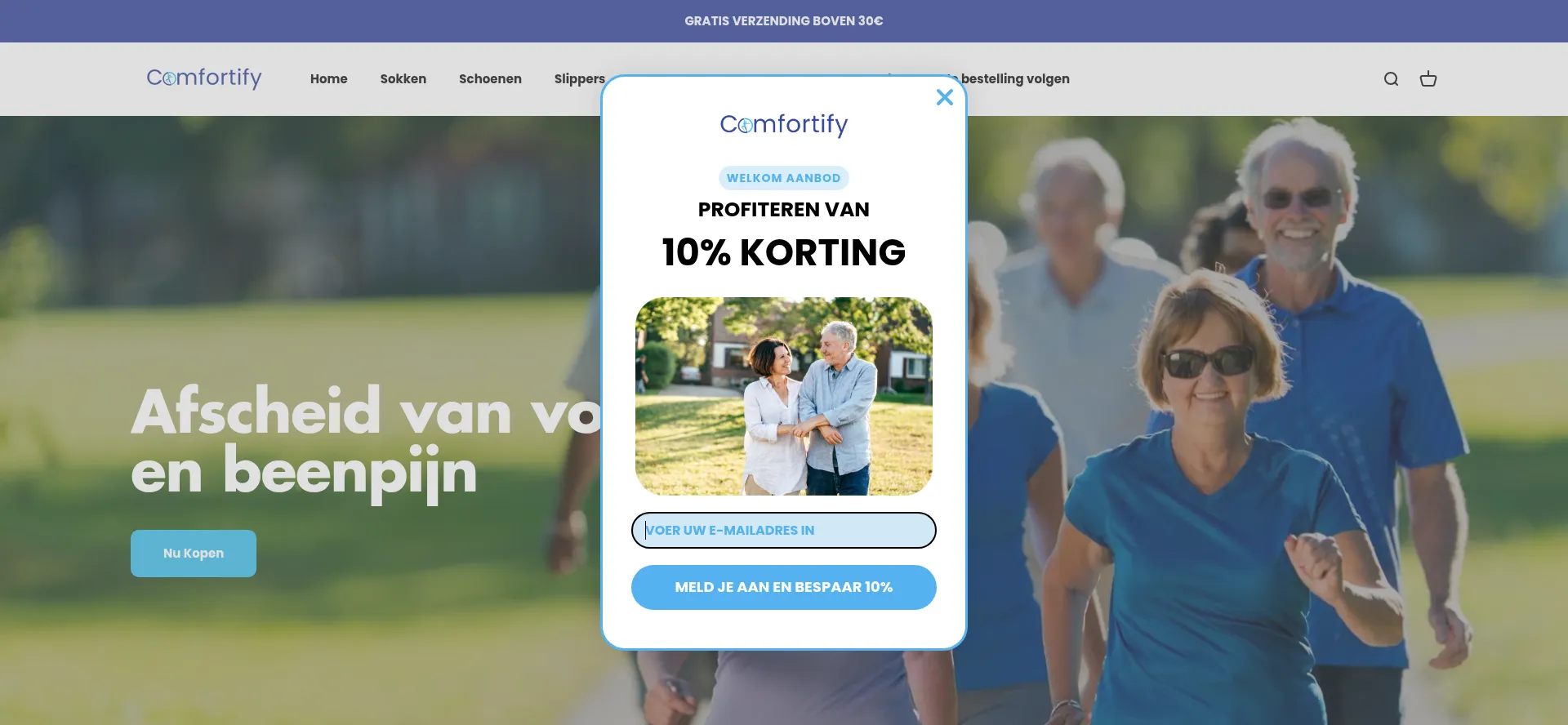 Website screenshot of Comfortify.nl