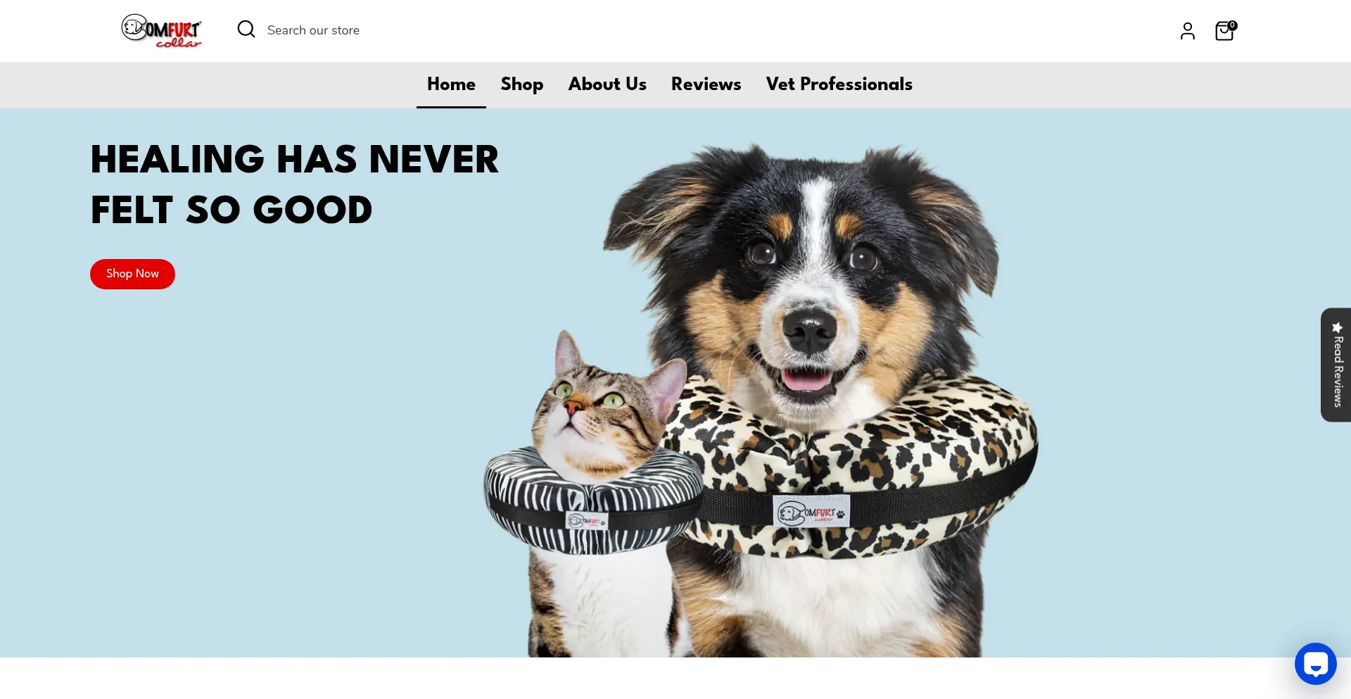 Website screenshot of Comfurtcollar.com