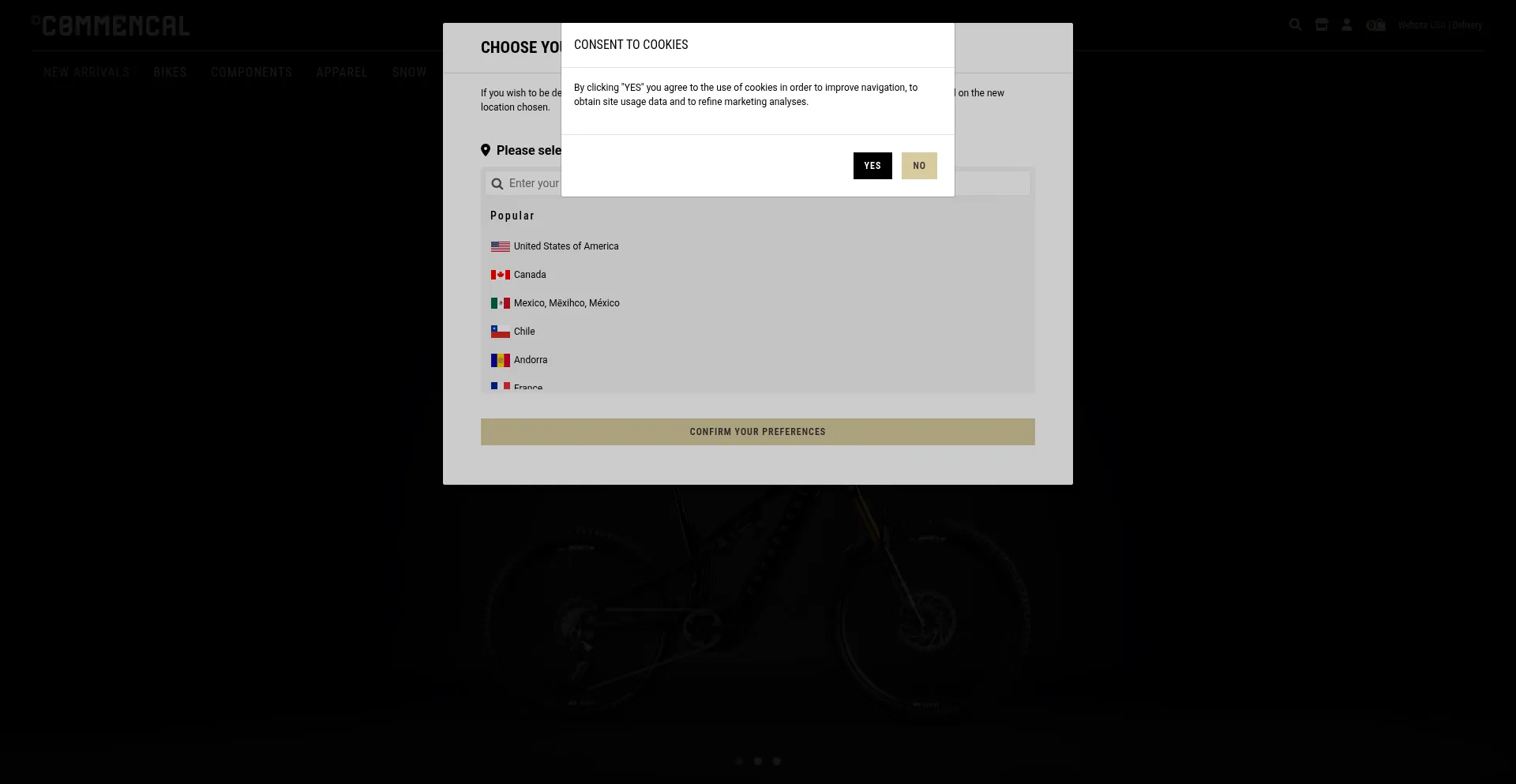 Website screenshot of Commencalusa.com